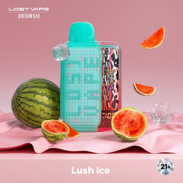 LOST VAPE ORION BAR 20ML 10000 PUFFS RECHARGEABLE DISPOSABLE VAPE WITH SMART LED DISPLAY - 5CT DISPLAY - LUSH ICE